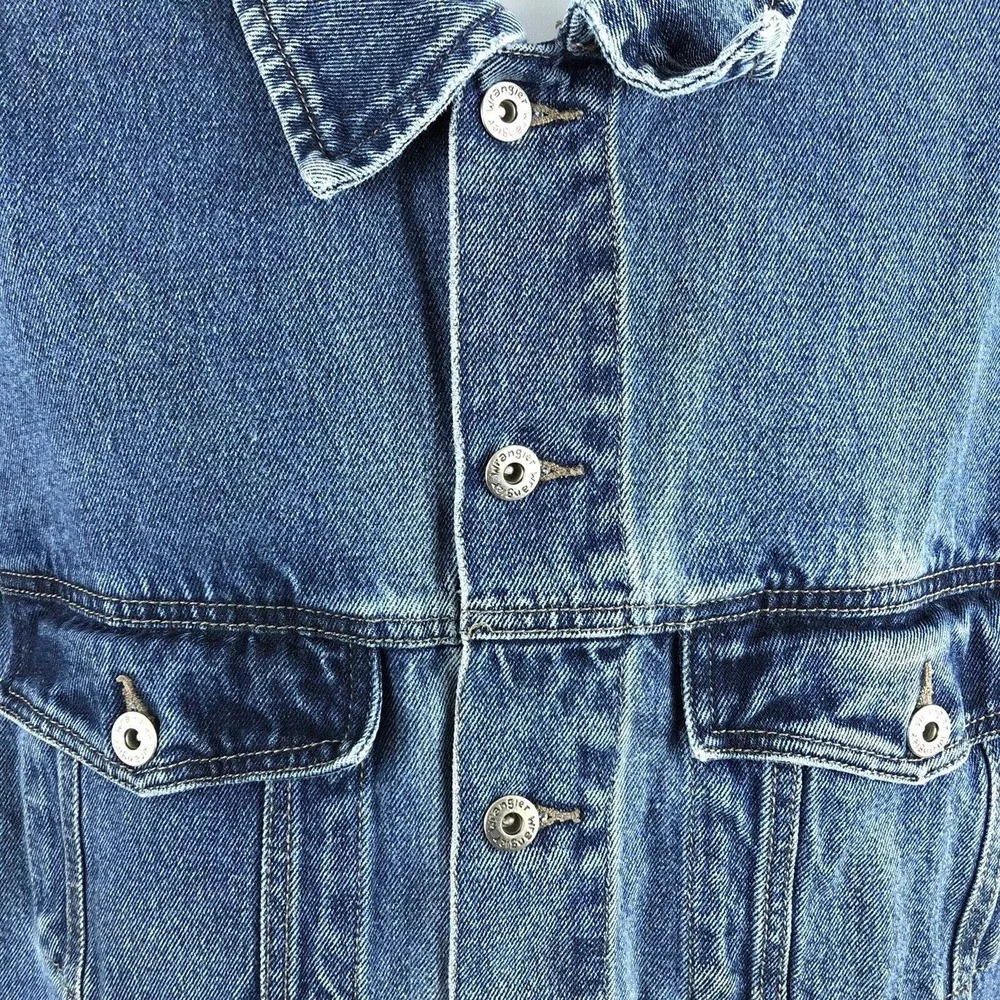 Wrangler‎ Hero Denim Jacket Blue Jean Western Trucker Vintage 90s Boxy Fit Large